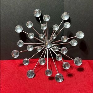 Home roots silver metal acrylic crystal wall decor
